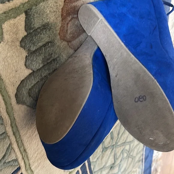 Madden Girl Platform Wedge Heel Blue Suede - Picture 5 of 5